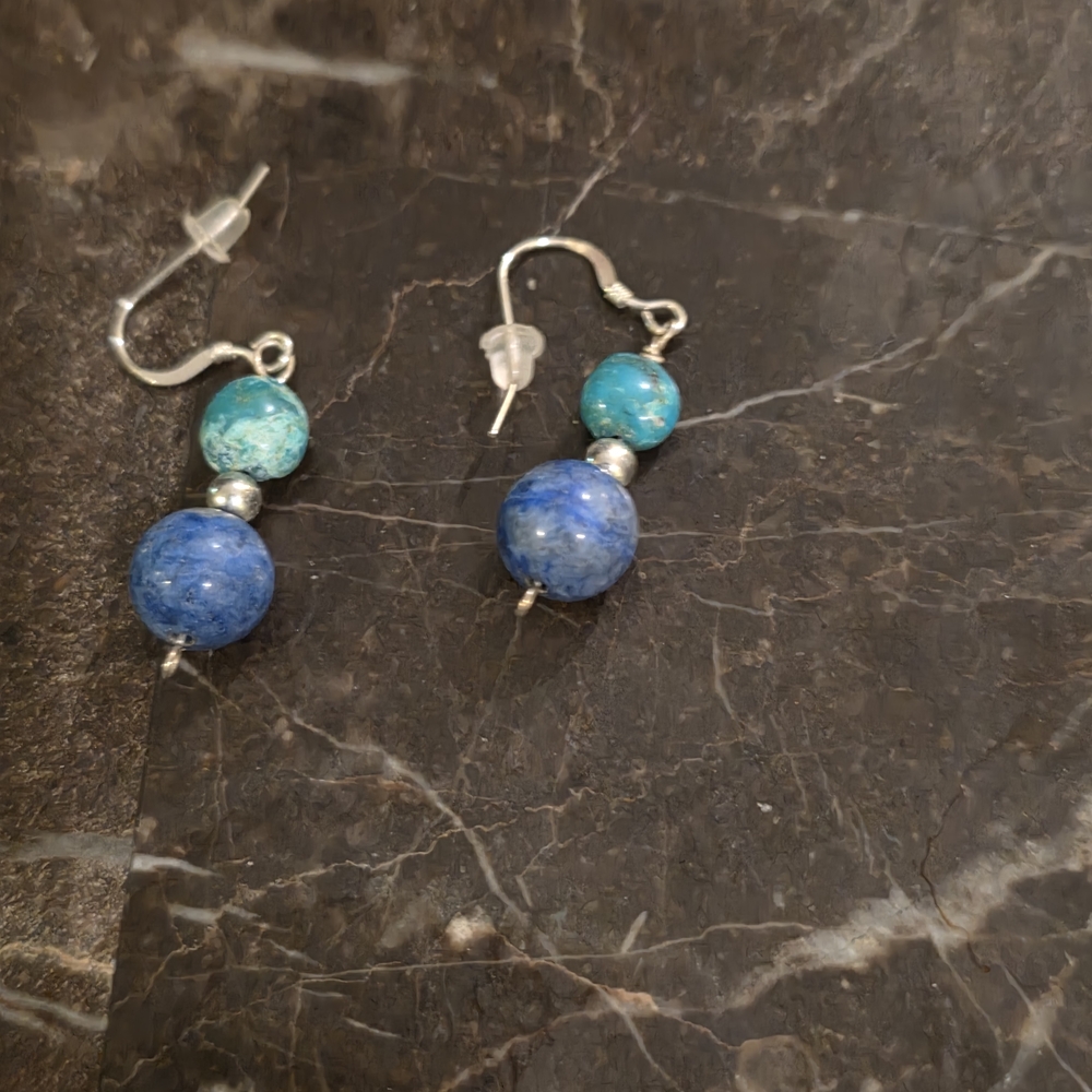 Elegant Blue and Turquoise Beaded Earrings